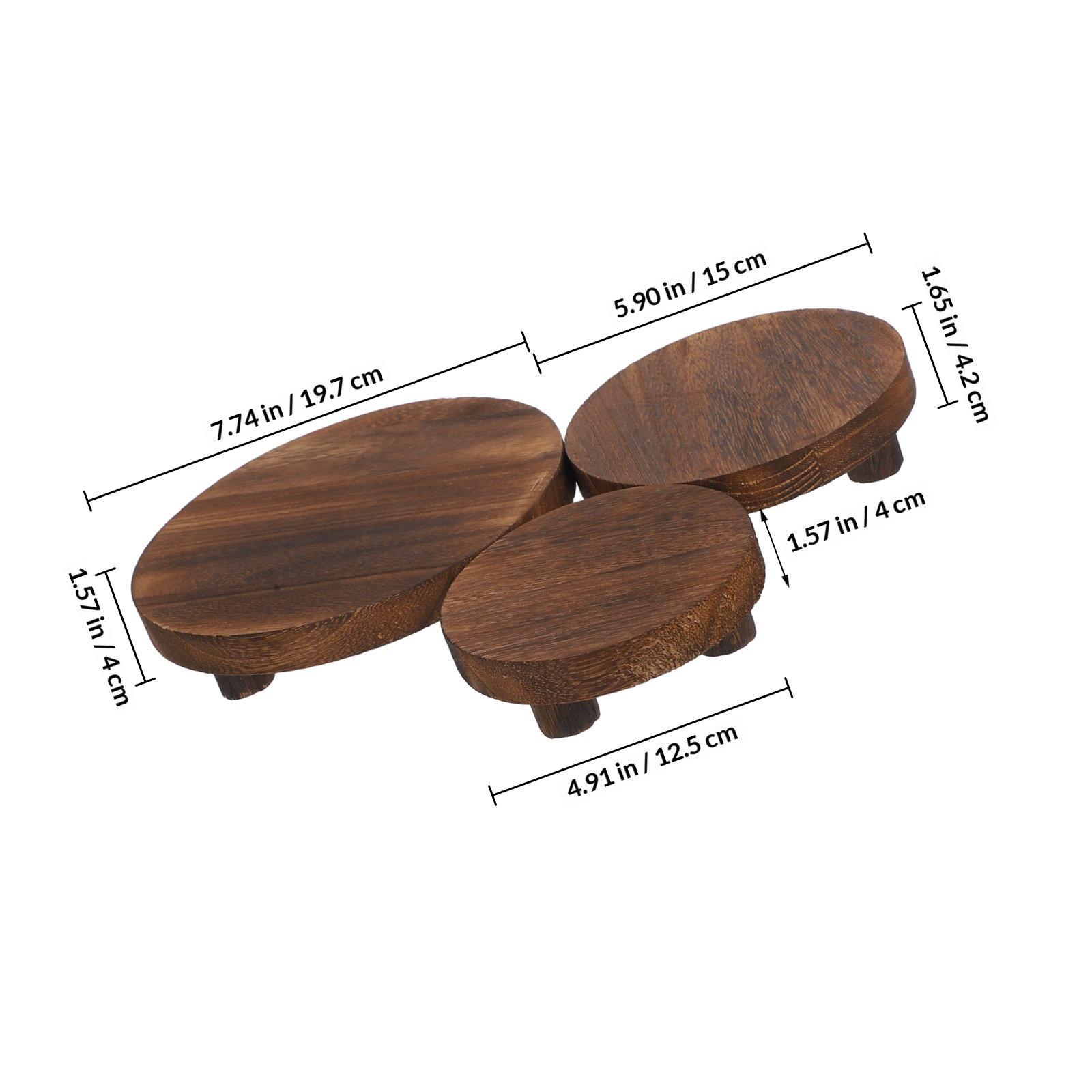 3Pcs Set Rak Tanaman Kayu deng - Display Risers Set ulasan dan harga